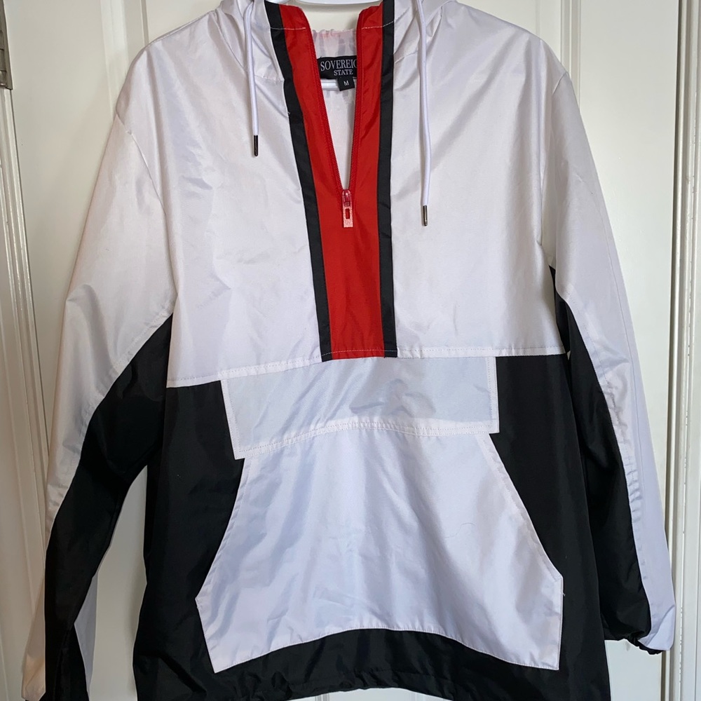 Sovereign State Drawstring Hooded Windbreaker